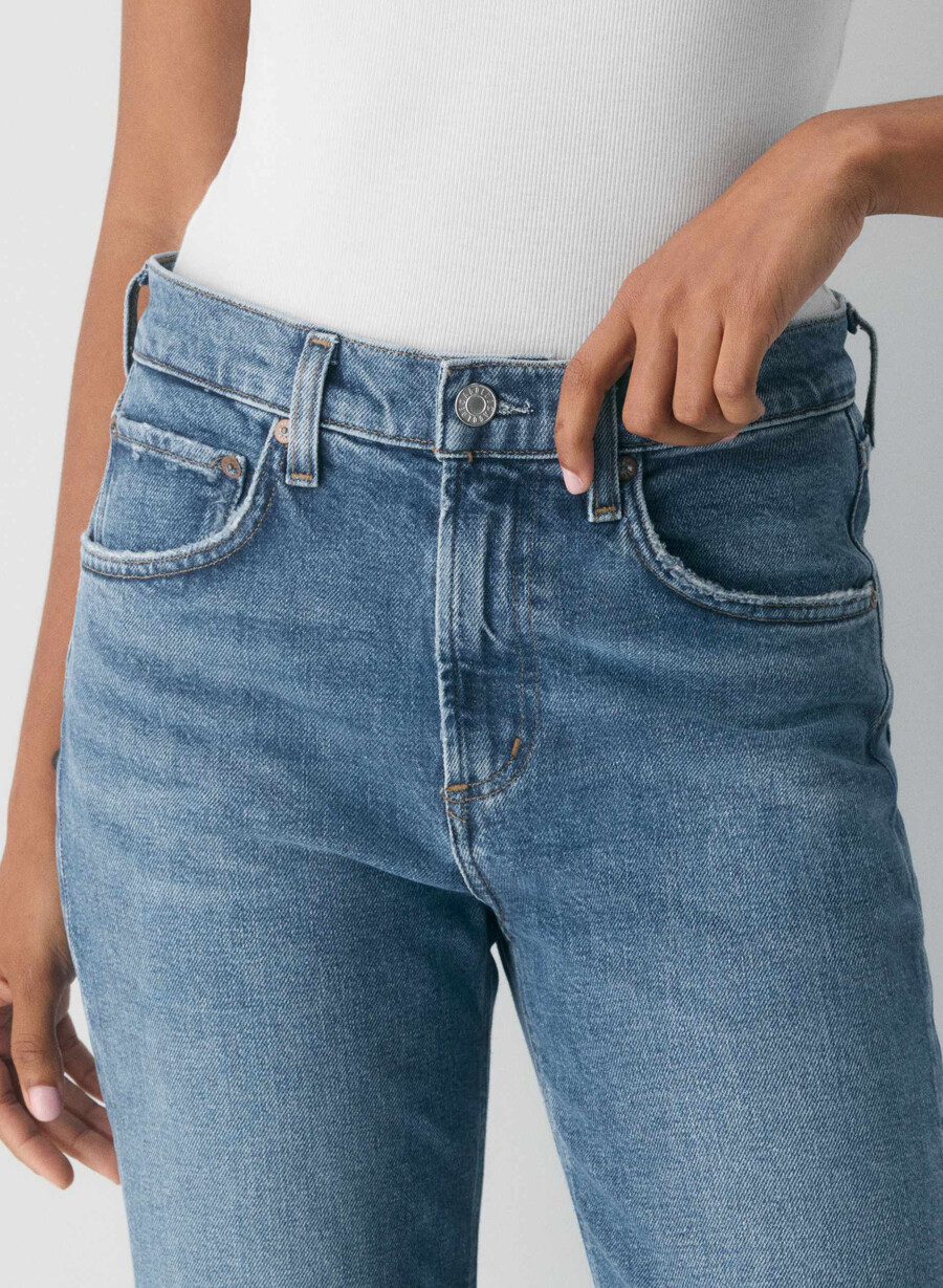 jeans con stivaletti a vita media agolde curve