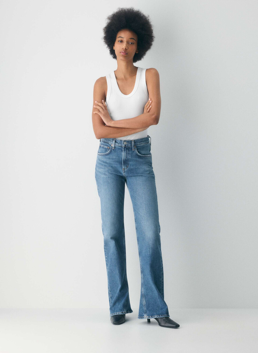 jeans con stivaletti a vita media agolde curve