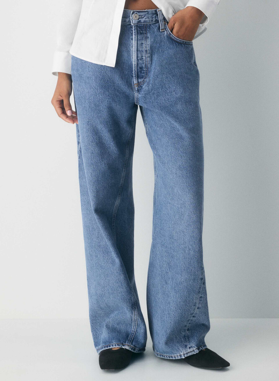 jeans larghi e a vita bassa agolde twist mito