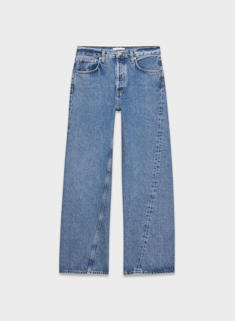 jeans larghi e a vita bassa agolde twist mito