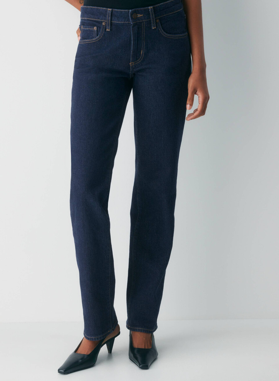 denim forum tilda lo-rise straight jean no-stress blu scuro
