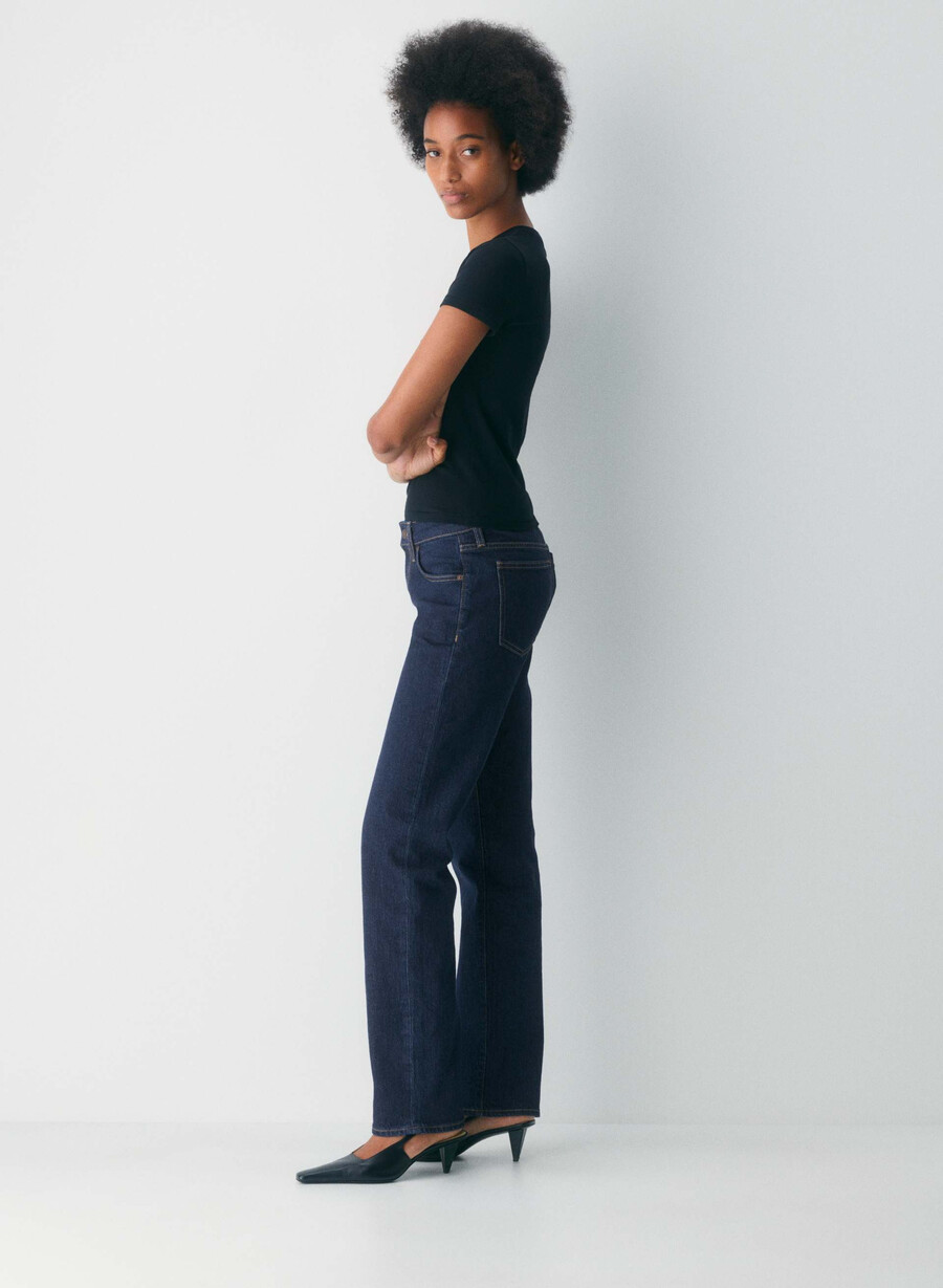 denim forum tilda lo-rise straight jean no-stress blu scuro