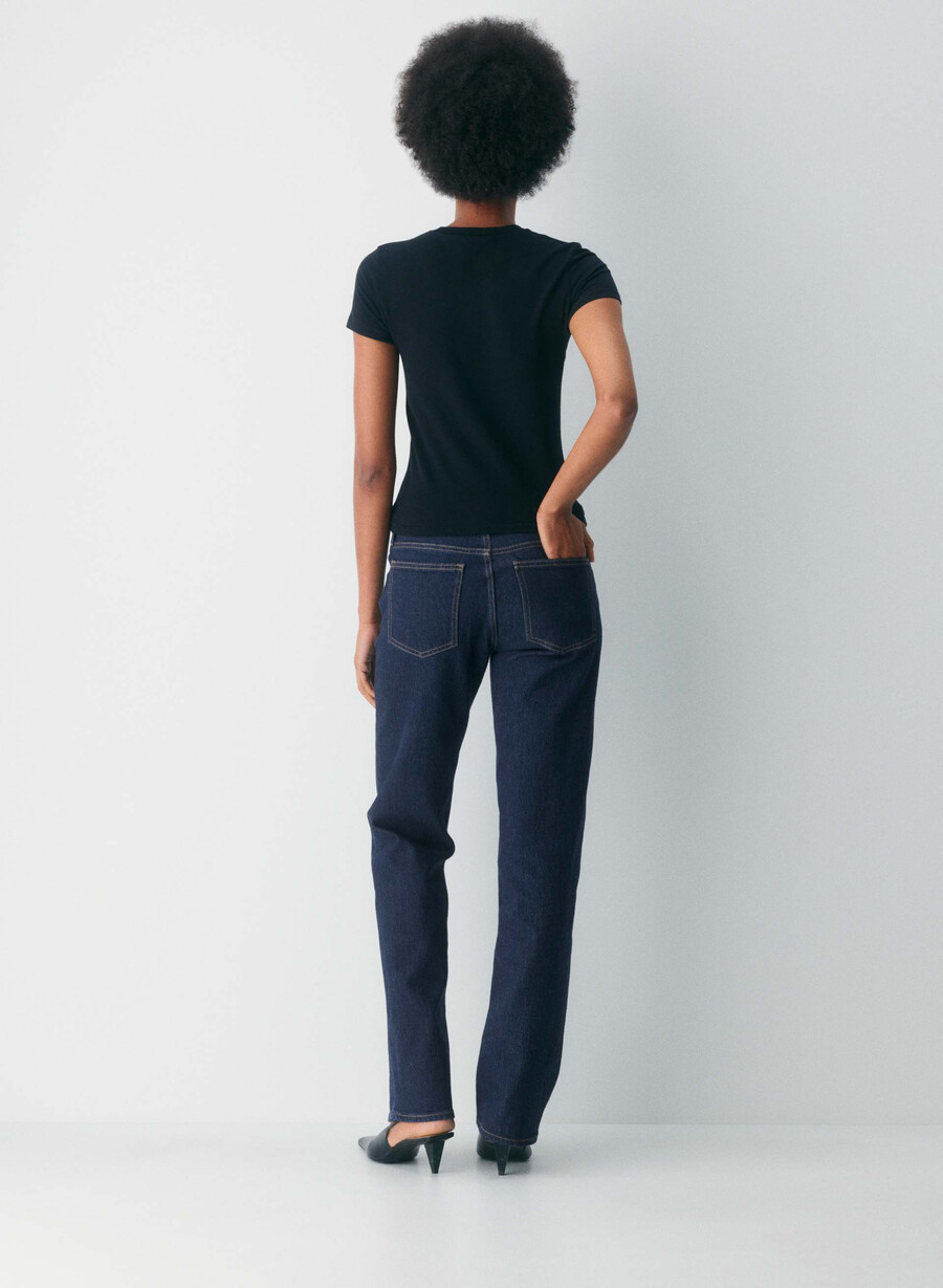 denim forum tilda lo-rise straight jean no-stress blu scuro