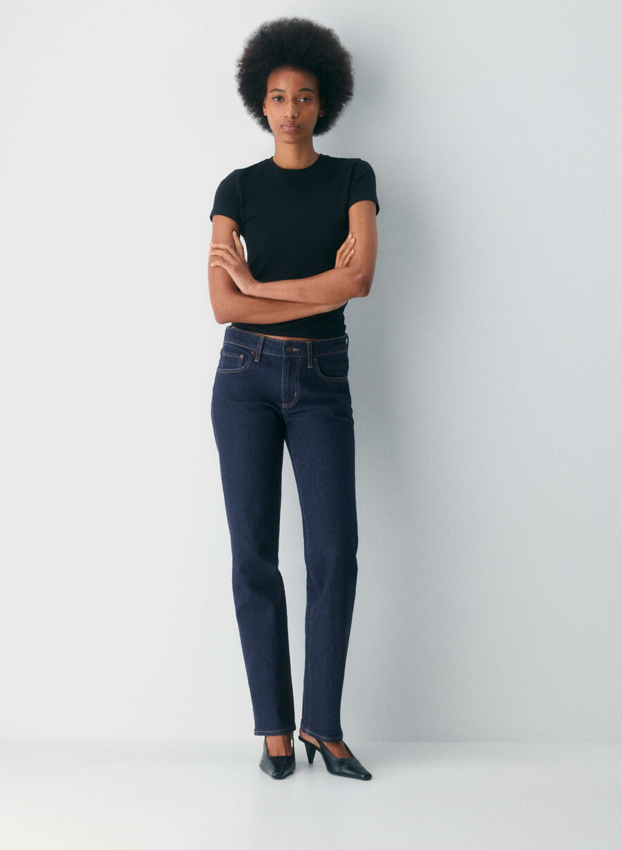 denim forum tilda lo-rise straight jean no-stress blu scuro