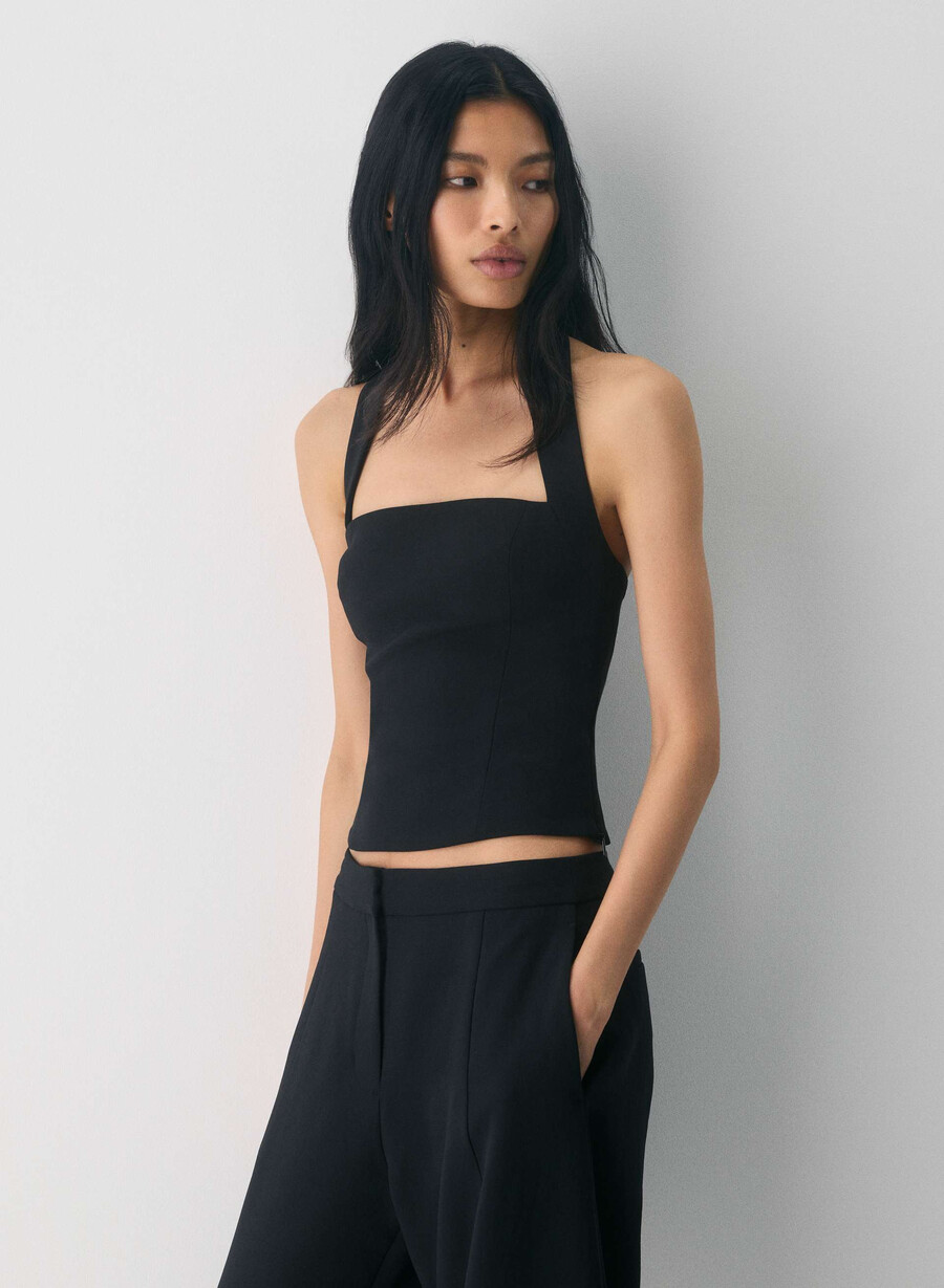 top con scollo allamericana whisper - crepette nero