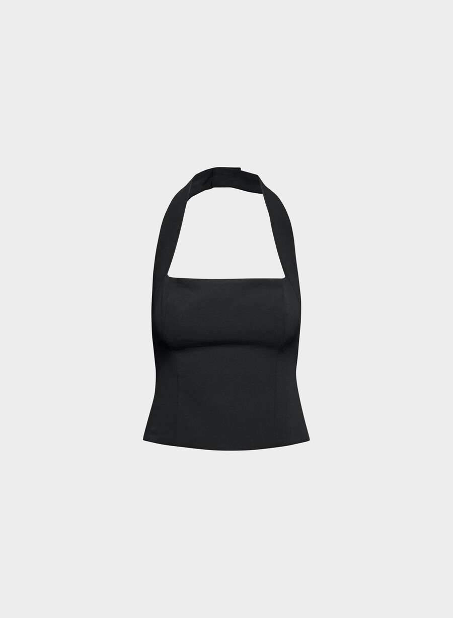top con scollo allamericana whisper - crepette nero