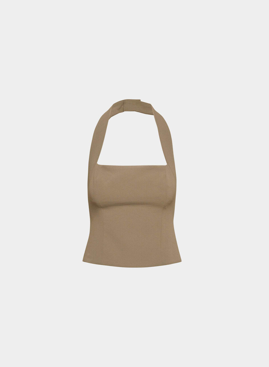 top con scollo allamericana whisper - crepette folio brown