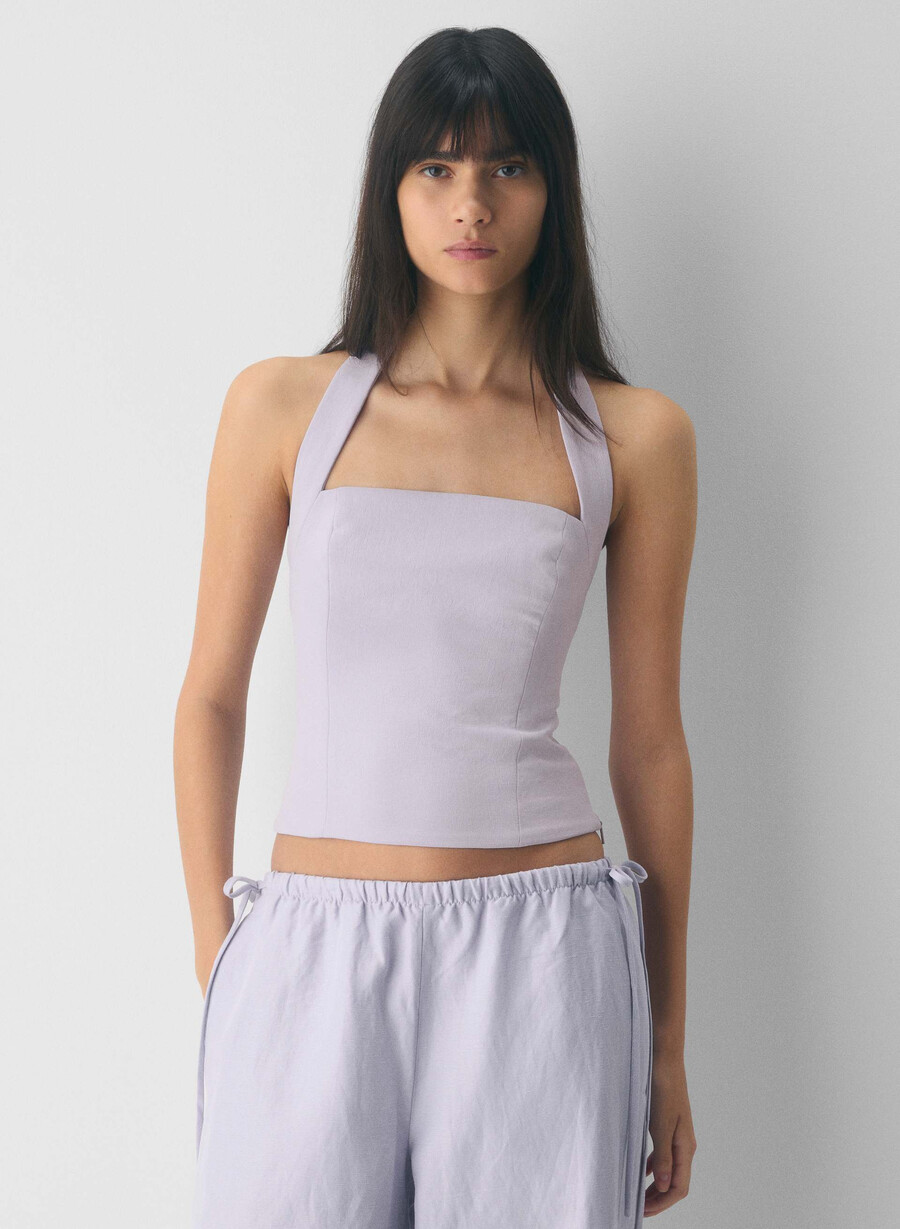 top con scollo allamericana whisper - crepette wildflower lilac
