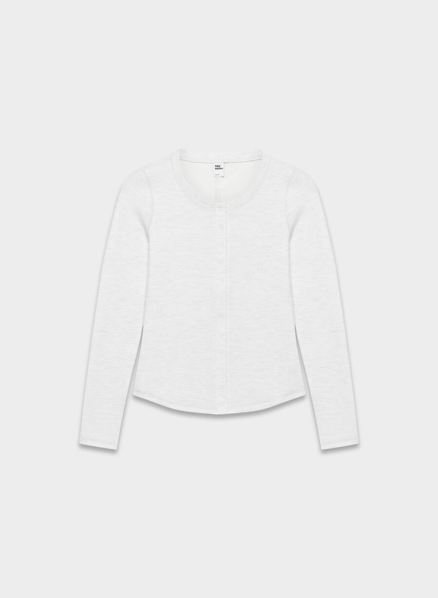 nuova maglia a maniche lunghe wafflex mazzy heather cloud white
