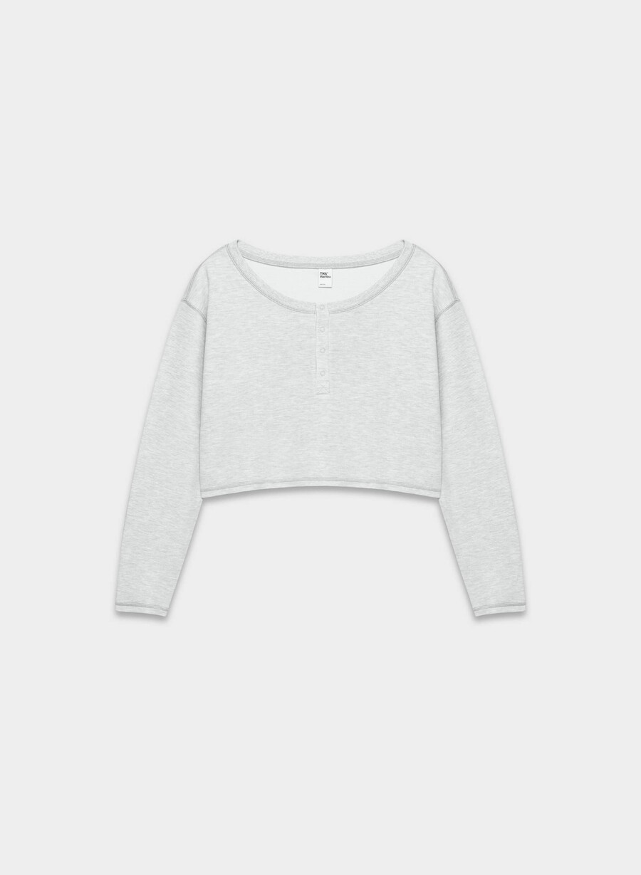 nuova maglia a maniche lunghe wafflex lush heather cloud white