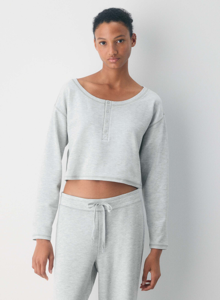 nuova maglia a maniche lunghe wafflex lush heather chrome