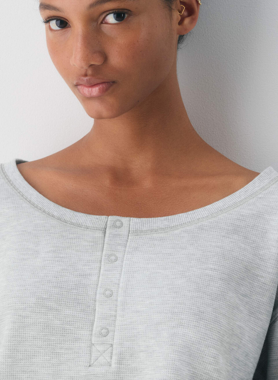 nuova maglia a maniche lunghe wafflex lush heather chrome