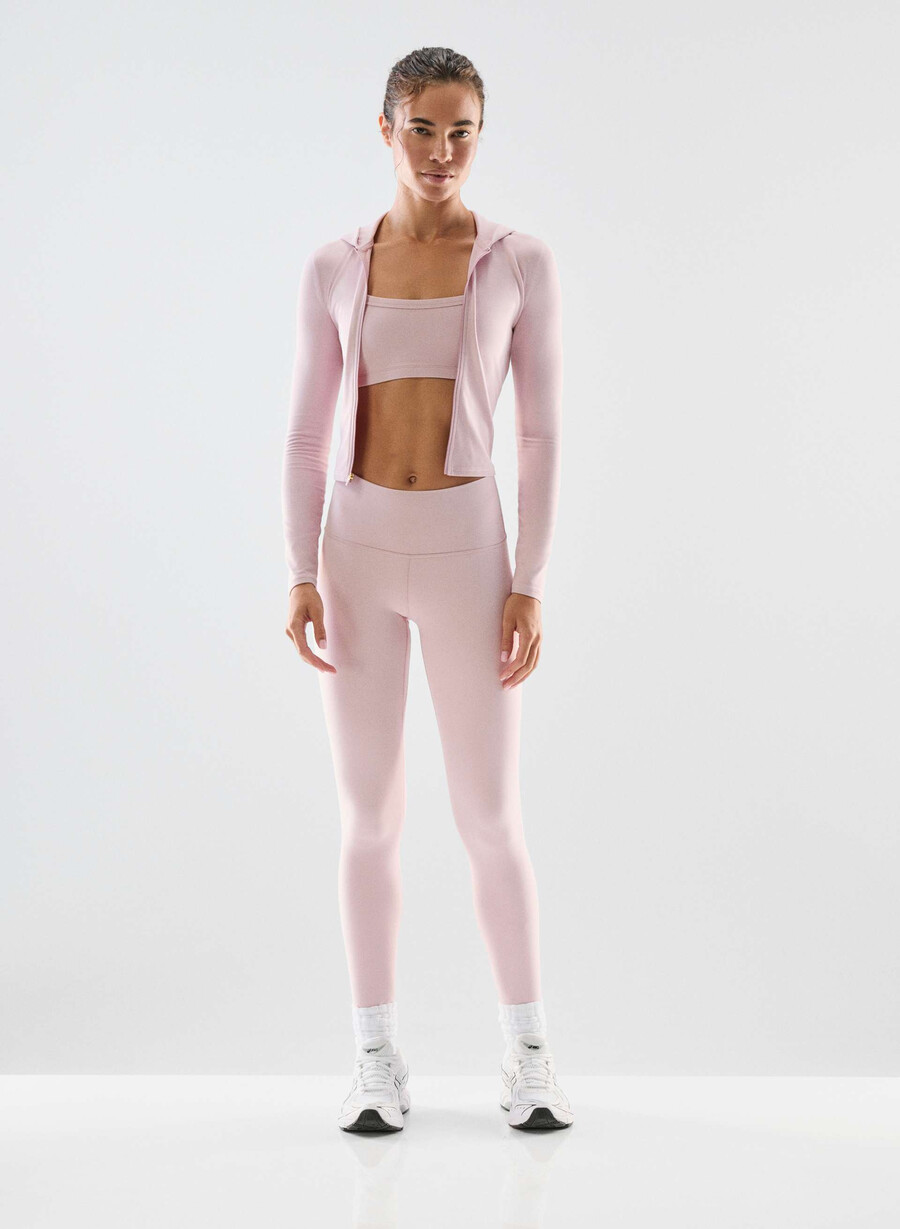 felpa con cappuccio butter limit zip pink dusty