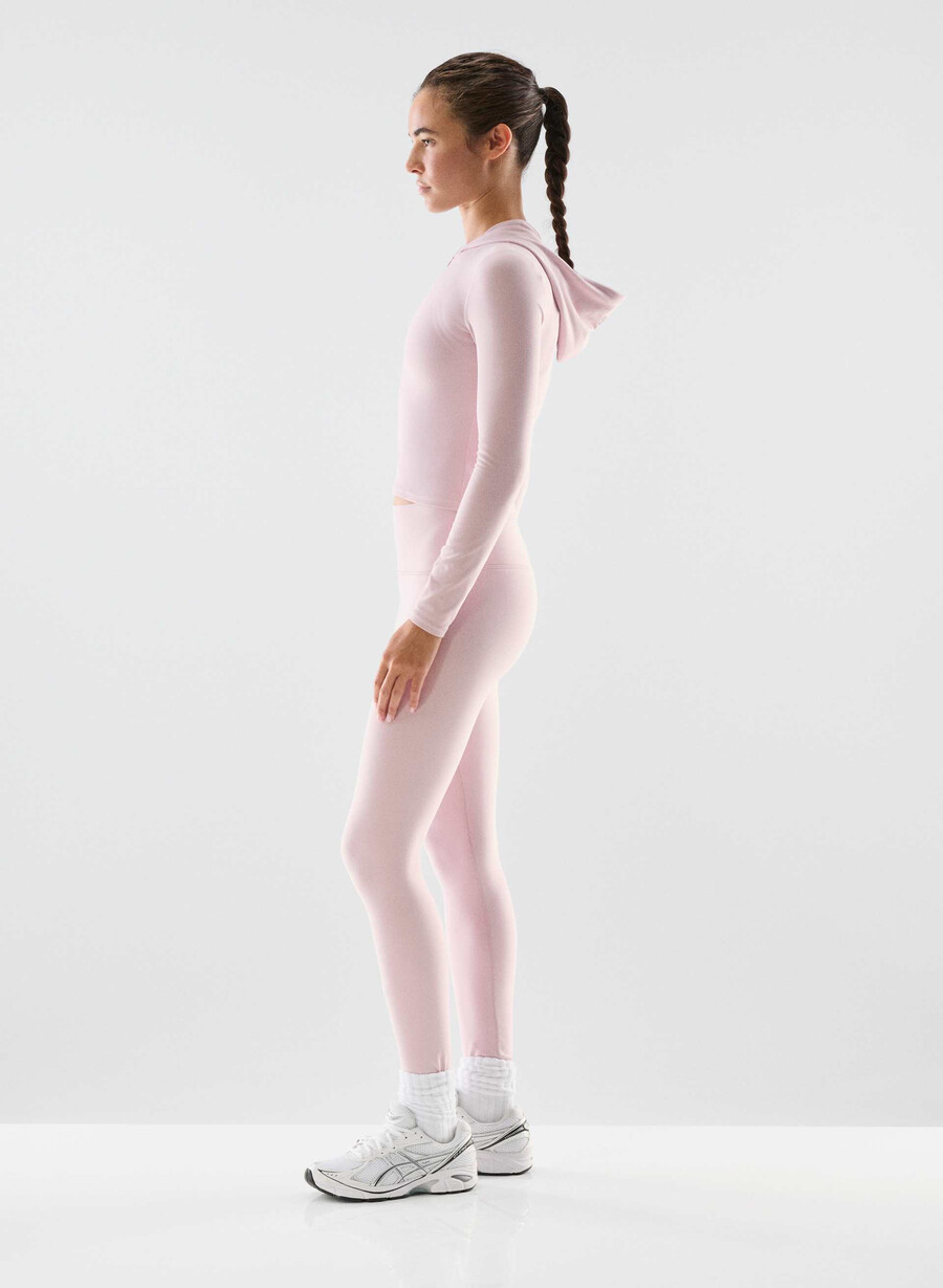 felpa con cappuccio butter limit zip pink dusty
