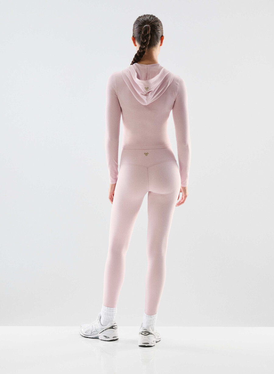 felpa con cappuccio butter limit zip pink dusty