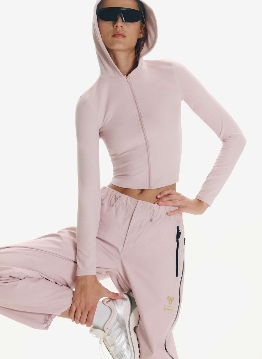 felpa con cappuccio butter limit zip pink dusty