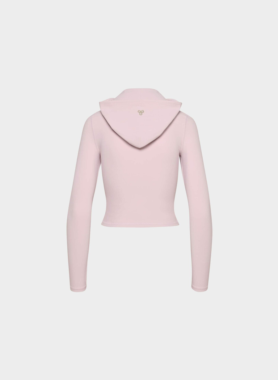 felpa con cappuccio butter limit zip pink dusty