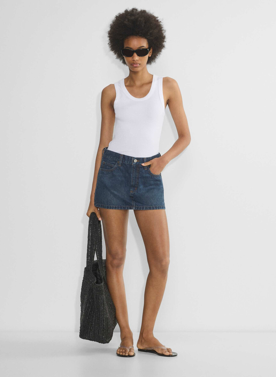 forum denim la gonna in micro denim vintage degli anni 90 È blu scuro