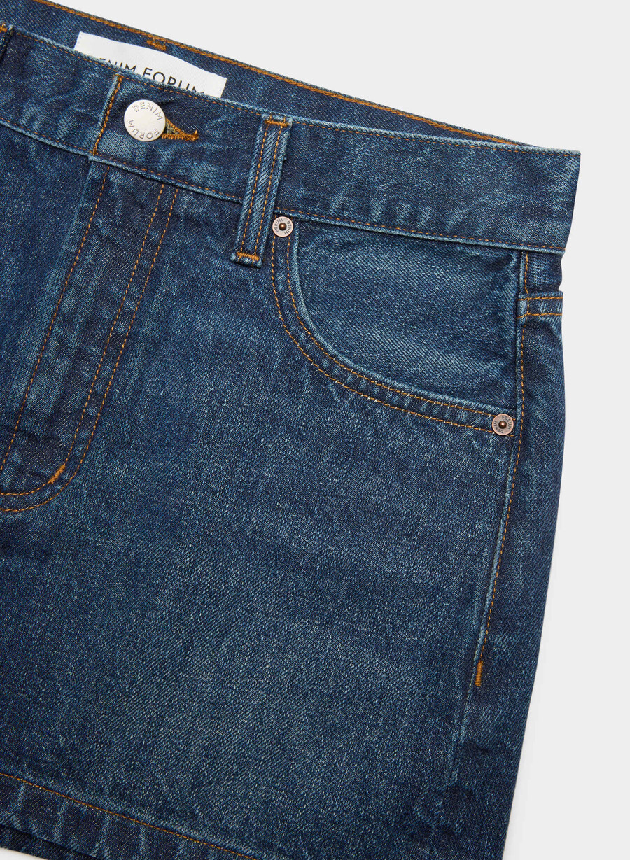 forum denim la gonna in micro denim vintage degli anni 90 È blu scuro