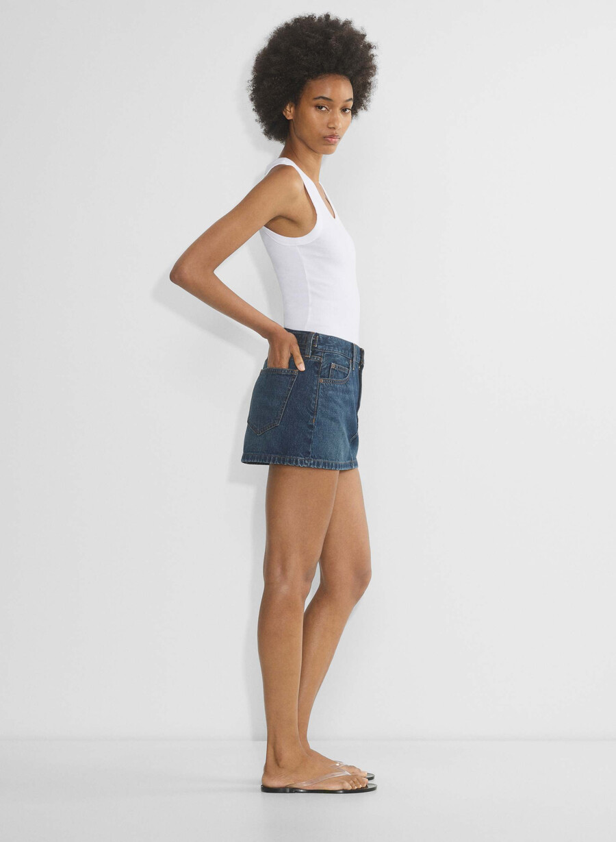 forum denim la gonna in micro denim vintage degli anni 90 È blu scuro