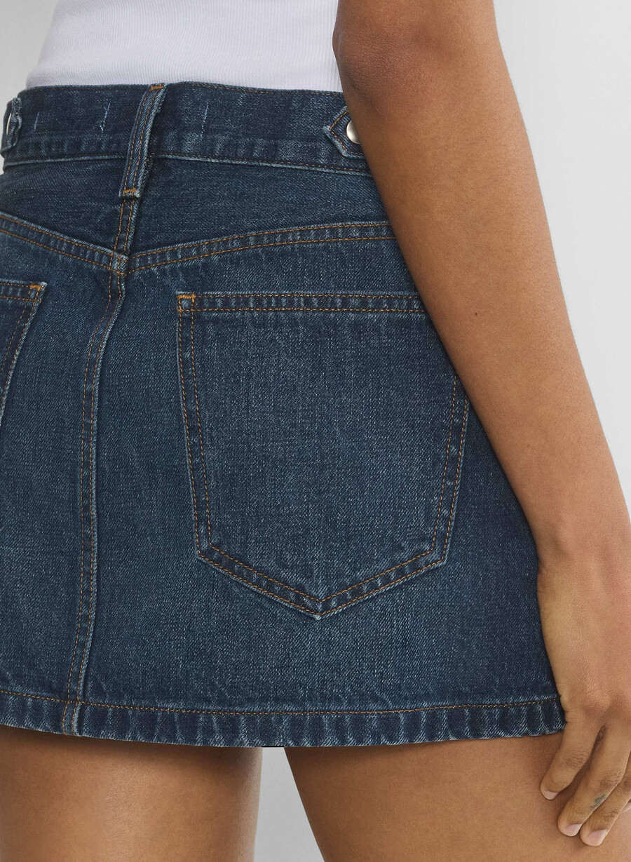 forum denim la gonna in micro denim vintage degli anni 90 È blu scuro