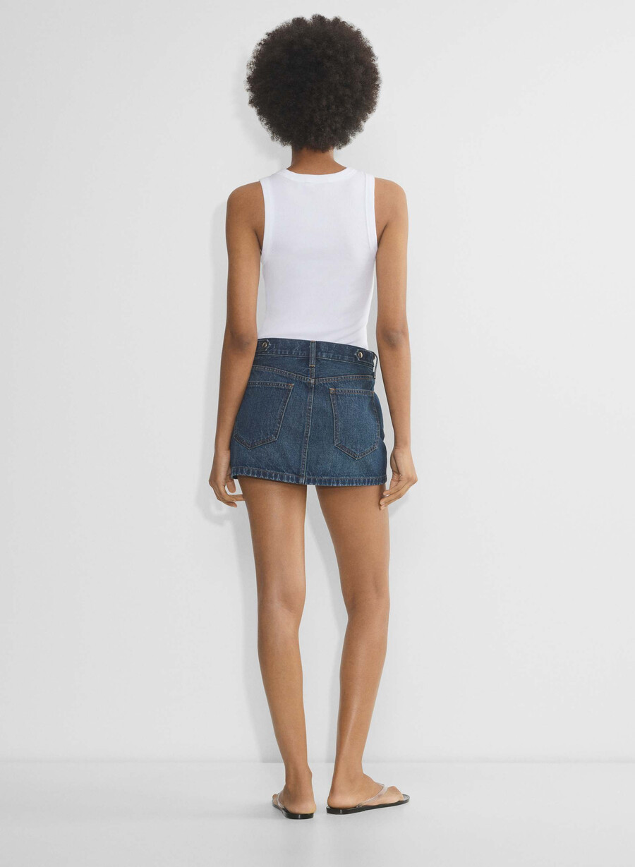 forum denim la gonna in micro denim vintage degli anni 90 È blu scuro