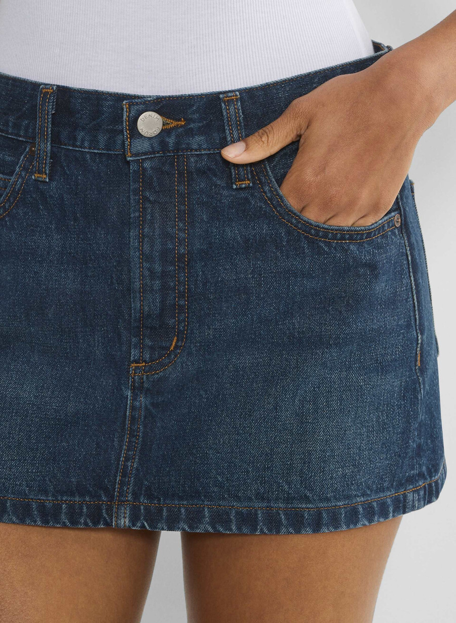 forum denim la gonna in micro denim vintage degli anni 90 È blu scuro