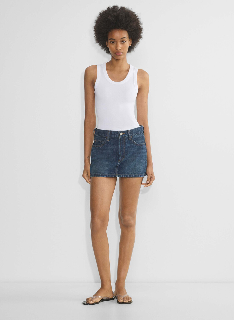 forum denim la gonna in micro denim vintage degli anni 90 È blu scuro