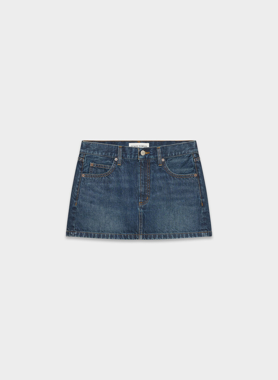 forum denim la gonna in micro denim vintage degli anni 90 È blu scuro