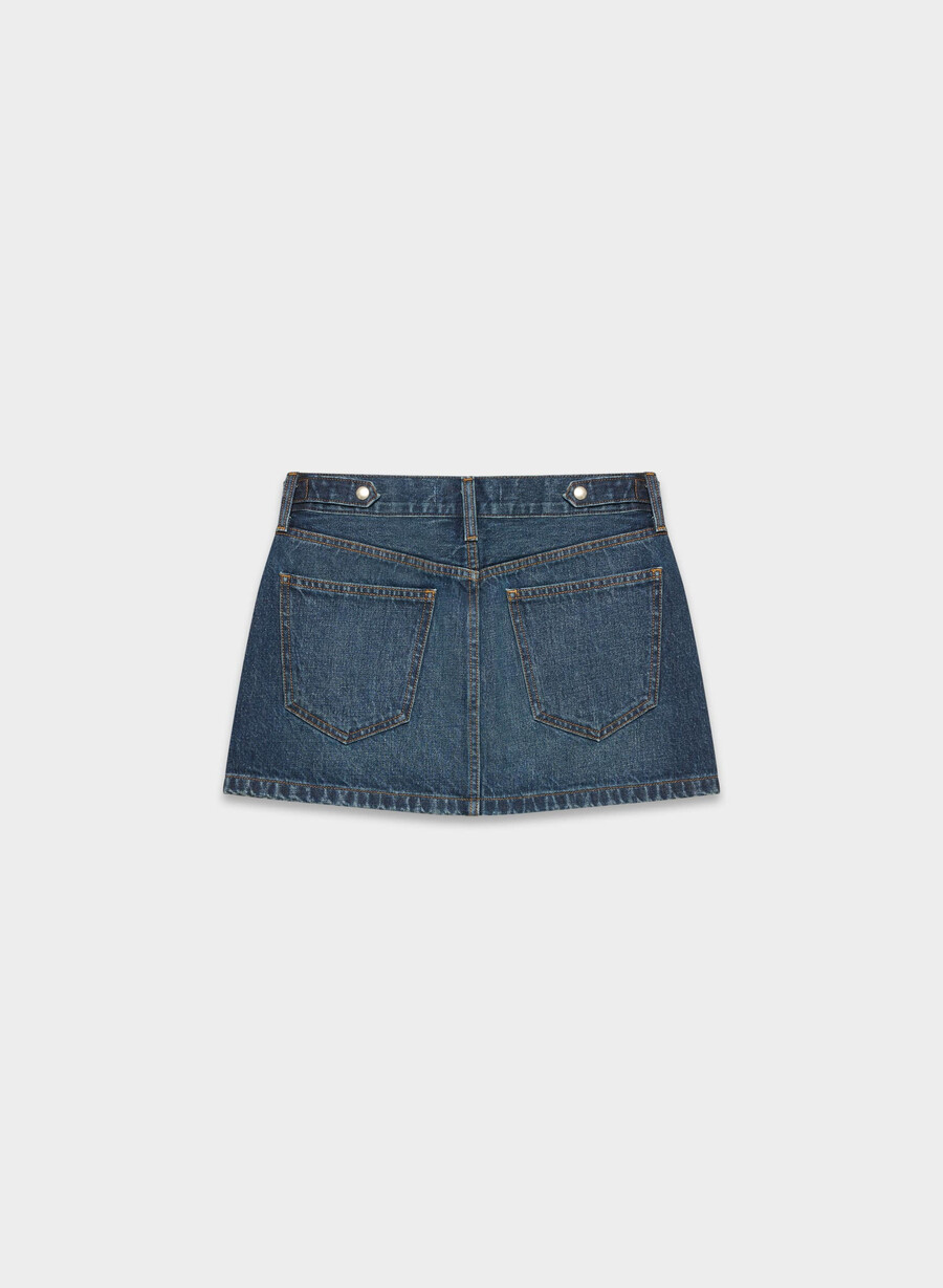 forum denim la gonna in micro denim vintage degli anni 90 È blu scuro