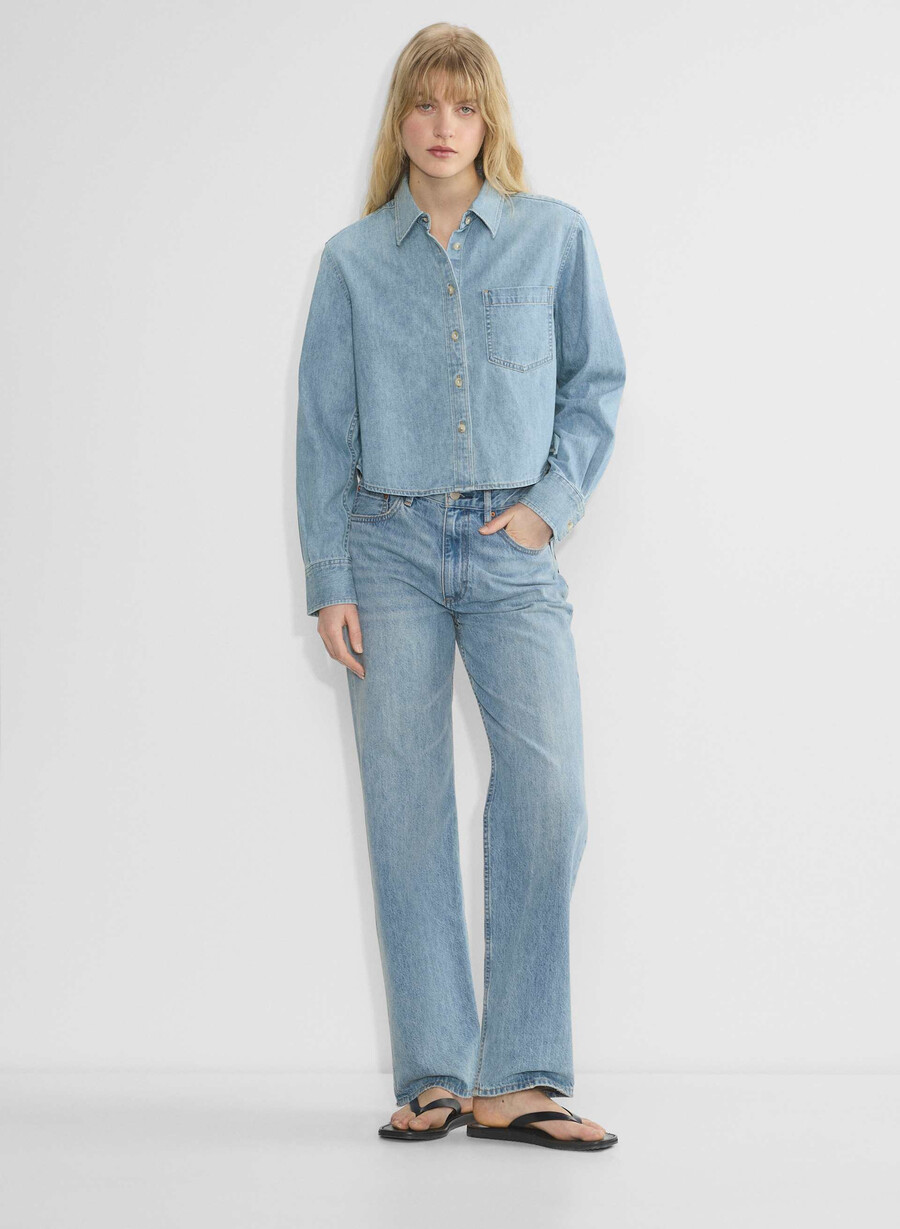 denim forum la camicia in denim comoda in vita degli anni 80 7 anni bleu taboo