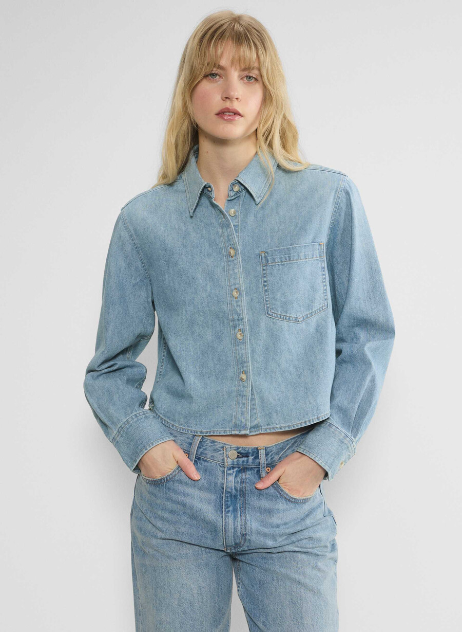 denim forum la camicia in denim comoda in vita degli anni 80 7 anni bleu taboo