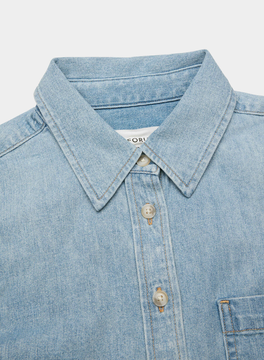 denim forum la camicia in denim comoda in vita degli anni 80 7 anni bleu taboo