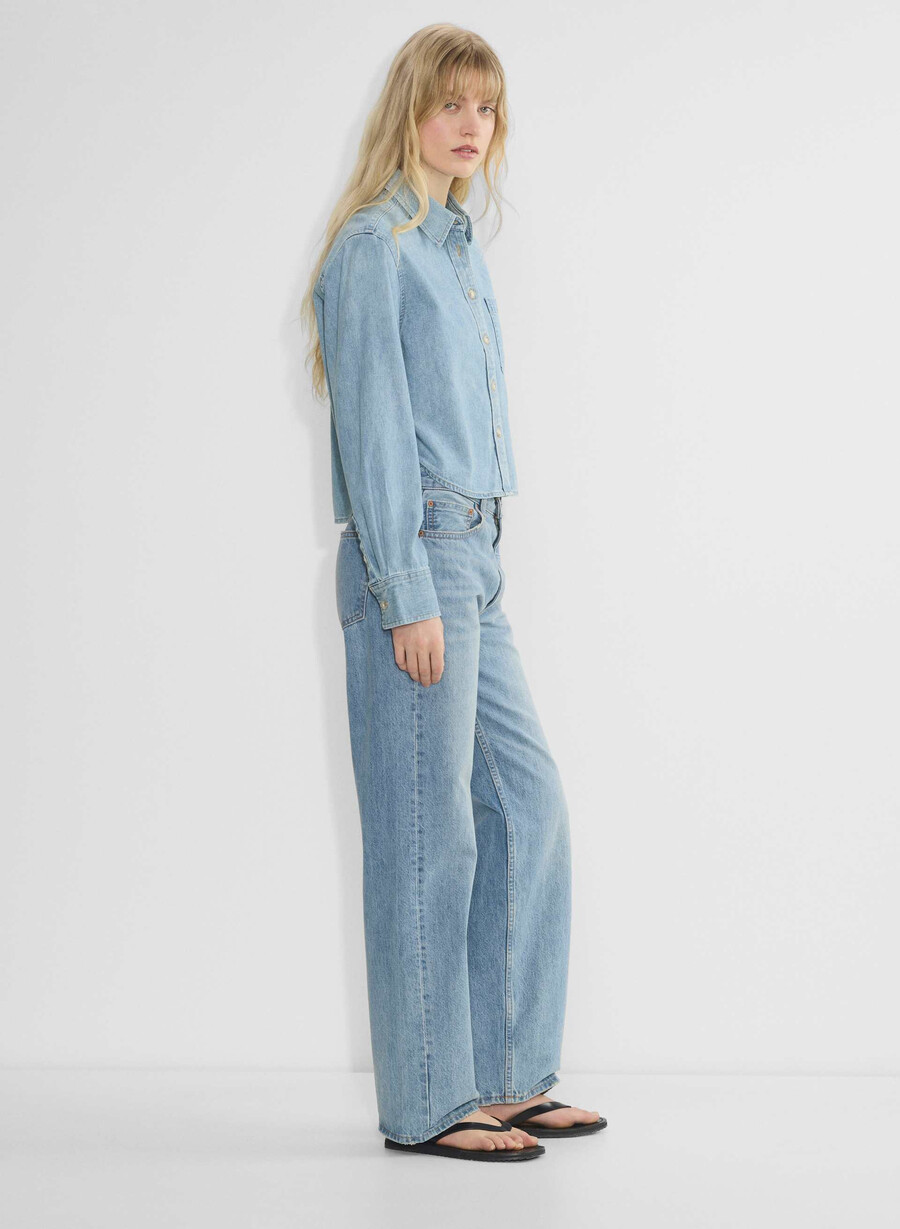 denim forum la camicia in denim comoda in vita degli anni 80 7 anni bleu taboo