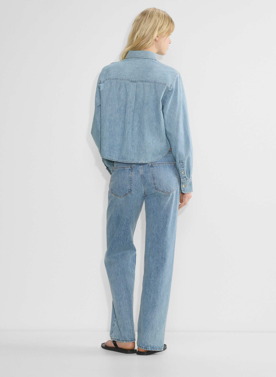 denim forum la camicia in denim comoda in vita degli anni 80 7 anni bleu taboo