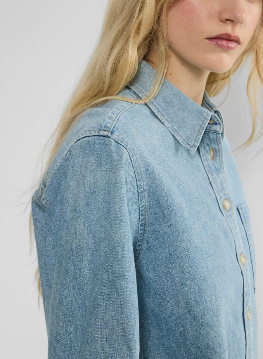 denim forum la camicia in denim comoda in vita degli anni 80 7 anni bleu taboo