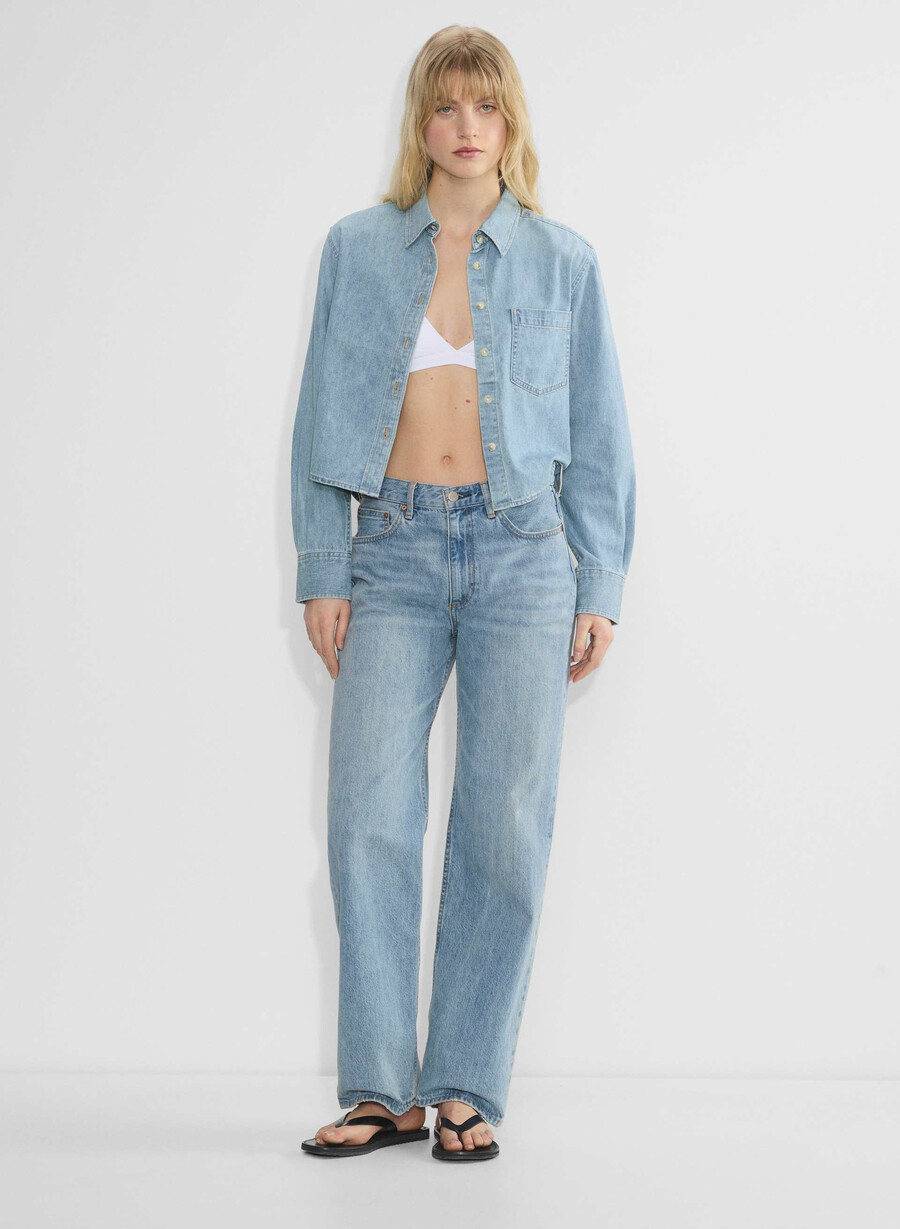 denim forum la camicia in denim comoda in vita degli anni 80 7 anni bleu taboo