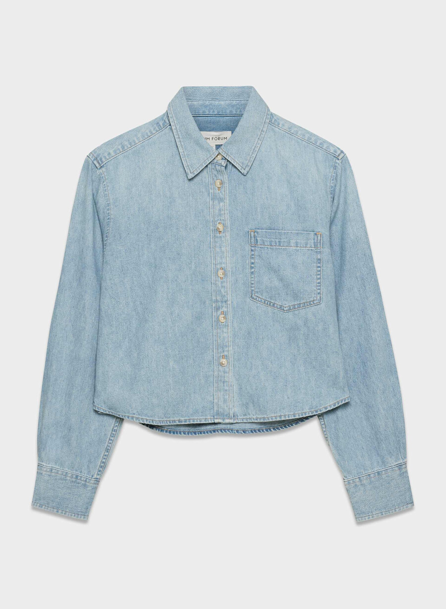 denim forum la camicia in denim comoda in vita degli anni 80 7 anni bleu taboo