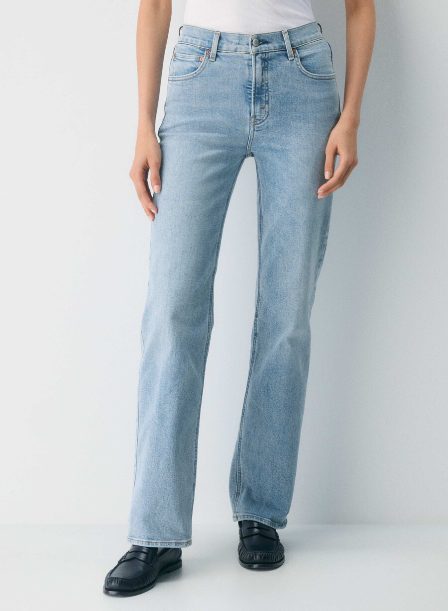 denim forum jeans dritti a vita alta strappati negli anni 90 7 anni bleu taboo