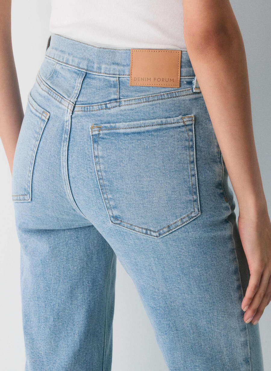 denim forum jeans dritti a vita alta strappati negli anni 90 7 anni bleu taboo