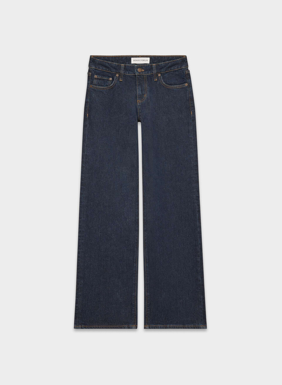 denim forum pam super lo-rise wide jean no-stress blu scuro