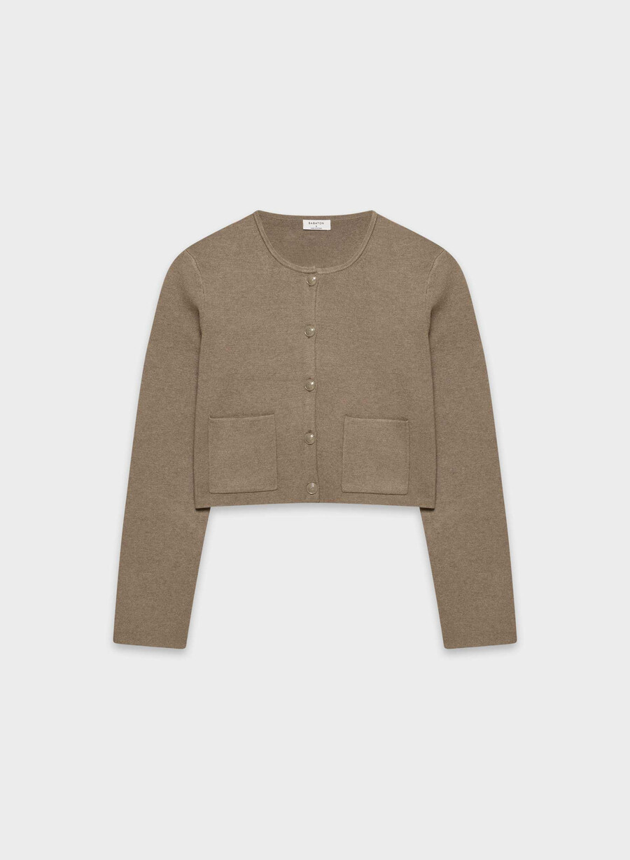 cardigan notevole - wonder yarn heather folio brown