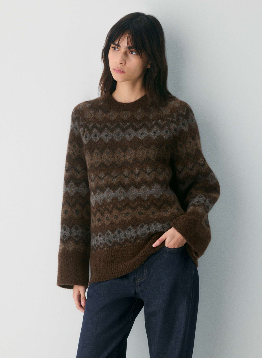 maglione harlow marrone scuro multi
