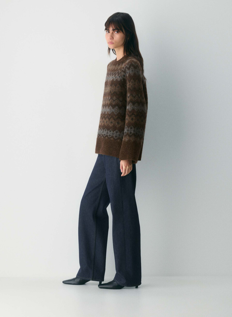 maglione harlow marrone scuro multi