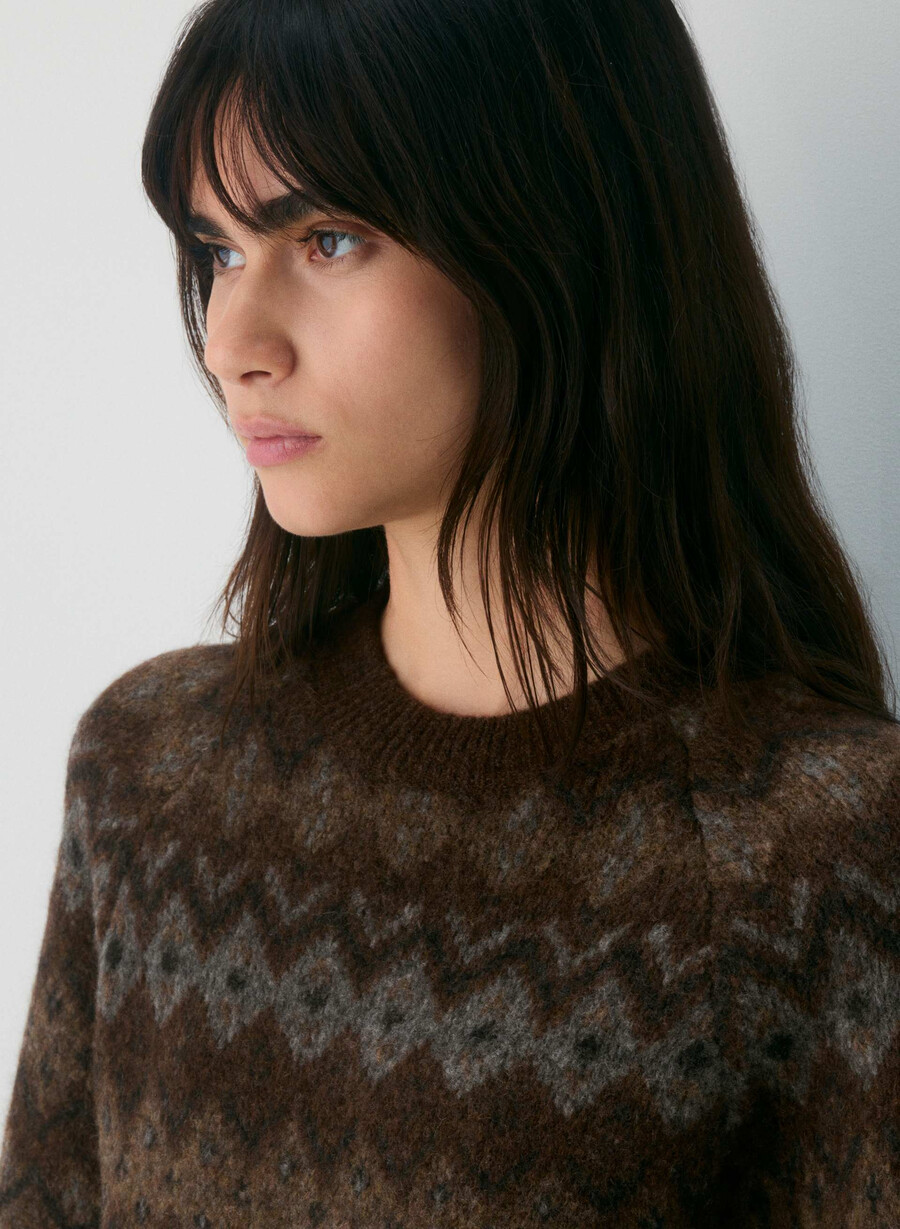 maglione harlow marrone scuro multi