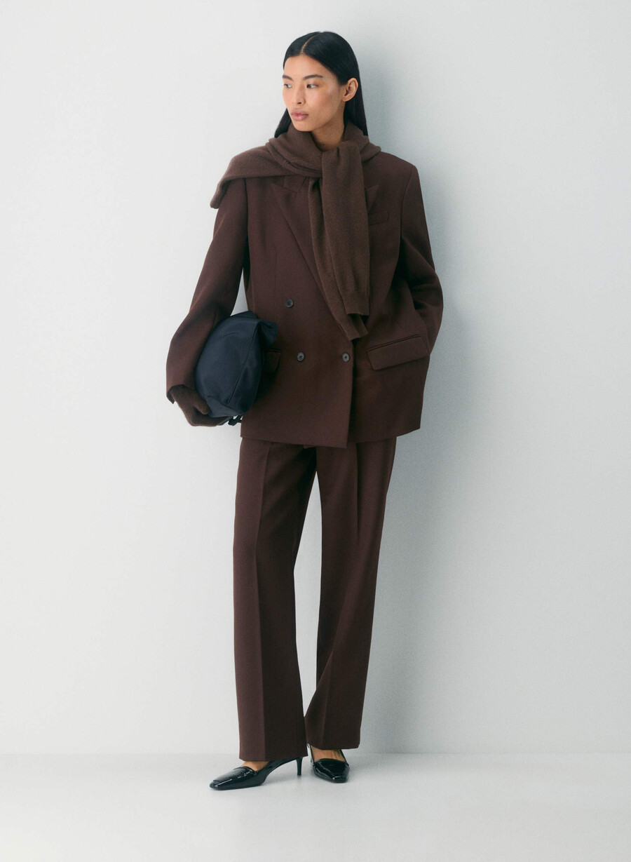 blazer in lana fulton burlwood marrone