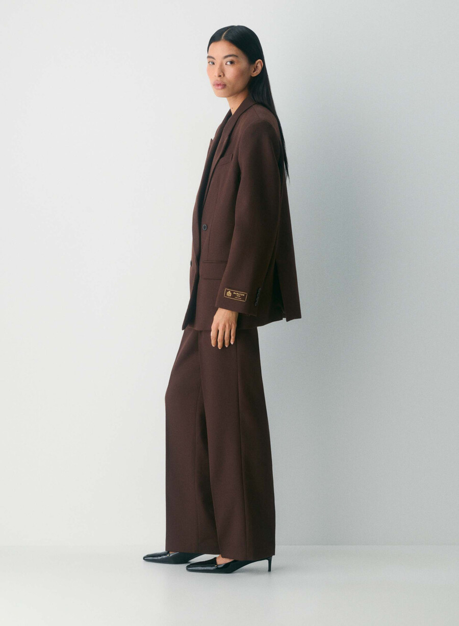 blazer in lana fulton burlwood marrone