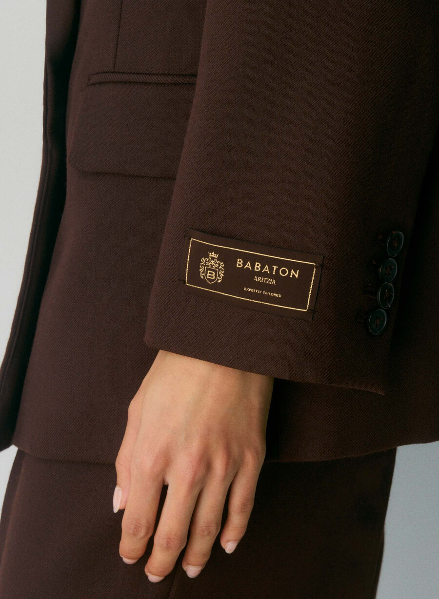 blazer in lana fulton burlwood marrone