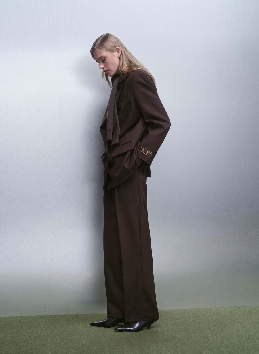blazer in lana fulton burlwood marrone