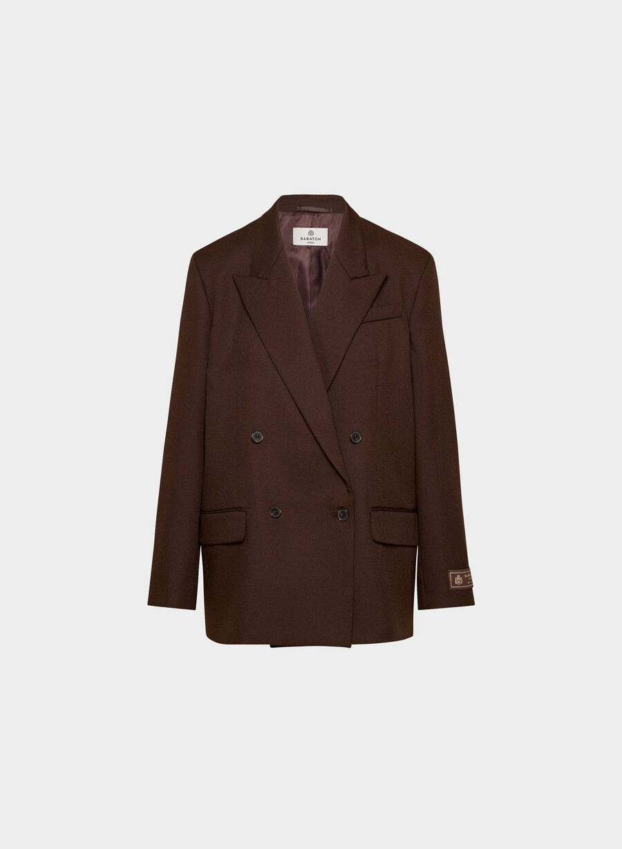 blazer in lana fulton burlwood marrone